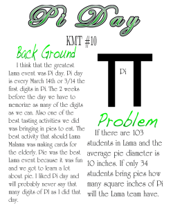 If there are 103 students in Lama and the average pie diameter is 10