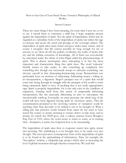 How to Get Out of Your Head: Notes Toward a