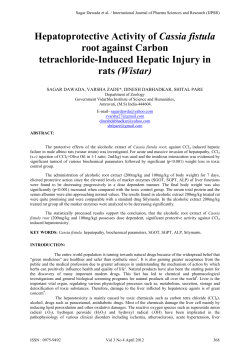 Hepatoprotective Activity of Cassia fistula root against Carbon