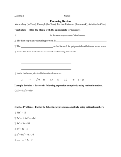 Factoring Review
