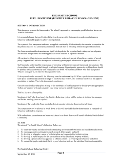 THE SNAITH SCHOOL PUPIL DISCIPLINE (POSITIVE BEHAVIOUR