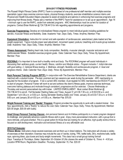 2016-2017 FITNESS PROGRAMS The Russell Wright Fitness