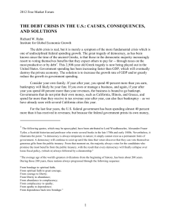 the debt crisis in the us: causes, consequences, and solutions