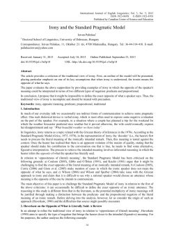 Irony and the Standard Pragmatic Model