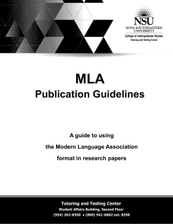 MLA Publication Guidelines - Nova Southeastern University