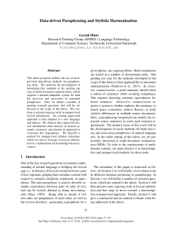 Data-driven Paraphrasing and Stylistic Harmonization