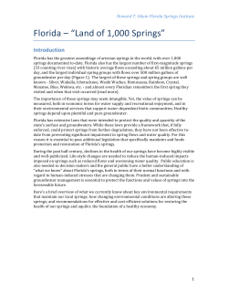 Florida &ndash; &ldquo;Land of 1,000 Springs&rdquo;