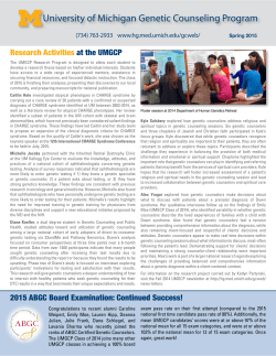 University of Michigan Genetic Counseling Program