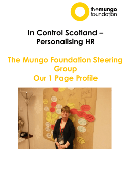 Personalising HR The Mungo Foundation`s Steering Group