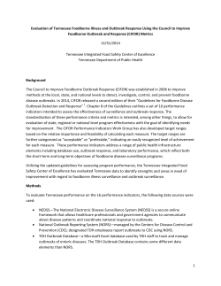 1 Evaluation of Tennessee Foodborne Illness and Outbreak