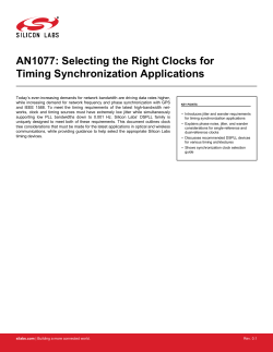 Selecting the Right Clocks for Timing Synchronization