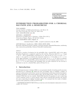 INTERSECTION PROBABILITIES FOR A CHORDAL