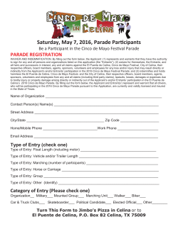 Saturday, May 7, 2016, Parade Participants