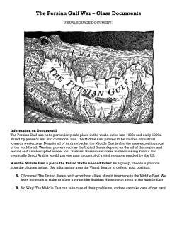 The Persian Gulf War &ndash; Class Documents