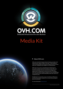 OVH.com press kit OVH.com`s press kit in PDF