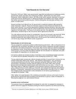 Civil Service Pay and Rewards: What incentives