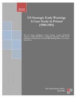US Strategic Early Warning: A Case Study in Poland (1980