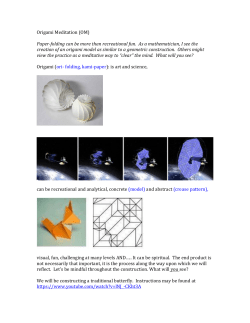 Origami Meditation (OM) Paper-folding can be more than