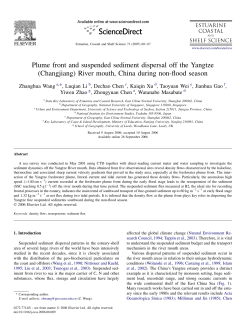 Plume front and suspended sediment dispersal off the Yangtze