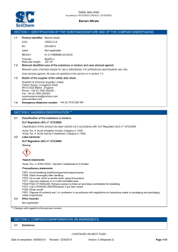 Barium Nitrate SECTION 1: IDENTIFICATION OF THE SUBSTANCE