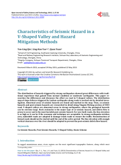 Characteristics of Seismic Hazard in a V