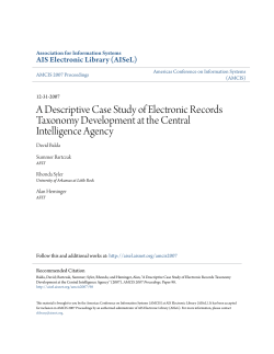 A Descriptive Case Study of Electronic Records Taxonomy