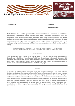 Land, Rights, Laws: Issues of Native Title