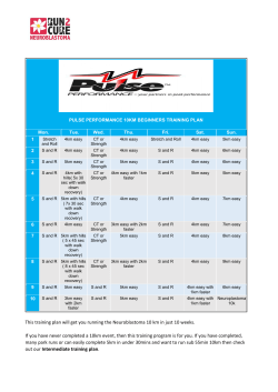 10km Beginners Training Plan