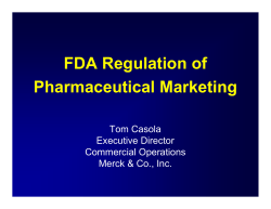 FDA Regulation of Pharmaceutical Marketing