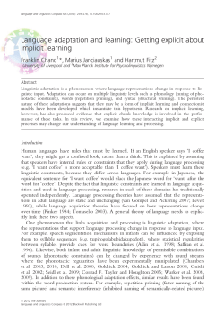 Language adaptation and learning: Getting explicit