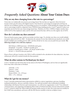 Frequently Asked Questions About Your Union Dues