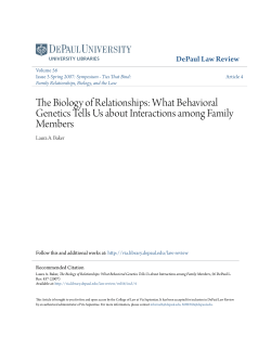The Biology of Relationships: What Behavioral