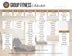 Group Fitness Schedule May 2017
