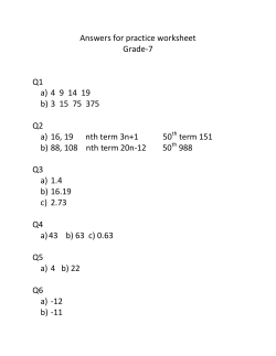 Answers for practice worksheet Grade