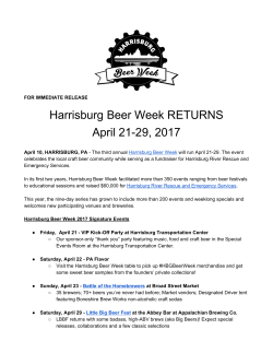 Harrisburg Beer Week 2017 Press Release