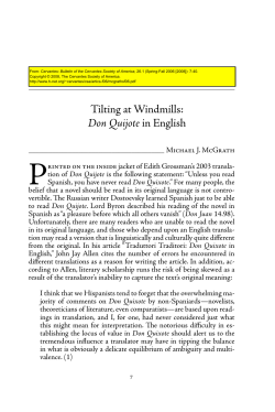 Tilting at Windmills: Don Quijote in English - H-Net