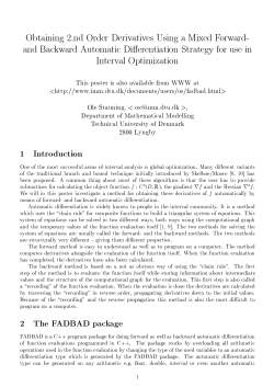 Obtaining .nd Order Derivatives Using a Mixed Forward