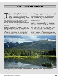 Boreal Cordillera Ecozone - Energy, Mines and Resources