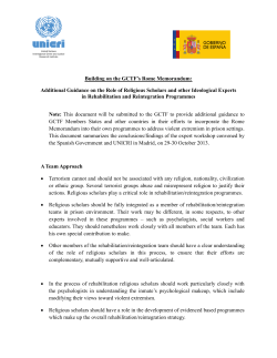 Additional Guidance on the Role of Religious Scholars