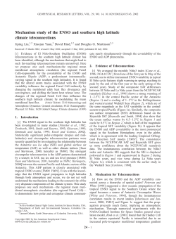 Mechanism study of the ENSO and southern high latitude climate