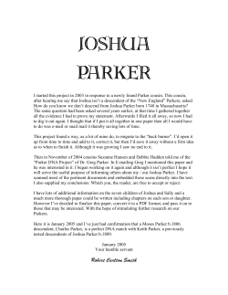 Parker Family Chronology (Joshua b
