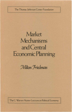 Market Mechanisms and Central Economic Planning