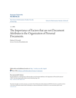 The Importance of Factors that are not Document