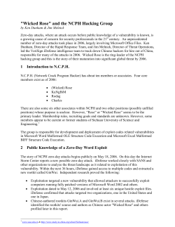 "Wicked Rose" and MS Word Exploitation