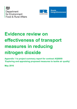 Evidence review on effectiveness of transport measures in reducing