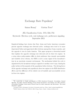 Exchange Rate Populism - University of Nottingham