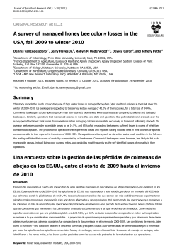 A survey of managed honey bee colony losses in the