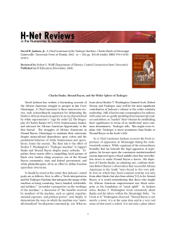 Charles Banks, Mound Bayou, and the Wider Sphere of - H-Net