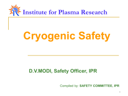 Cryogenic Safety - Institute for Plasma Research