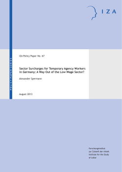 Sector Surcharges for Temporary Agency Workers in Germany: A